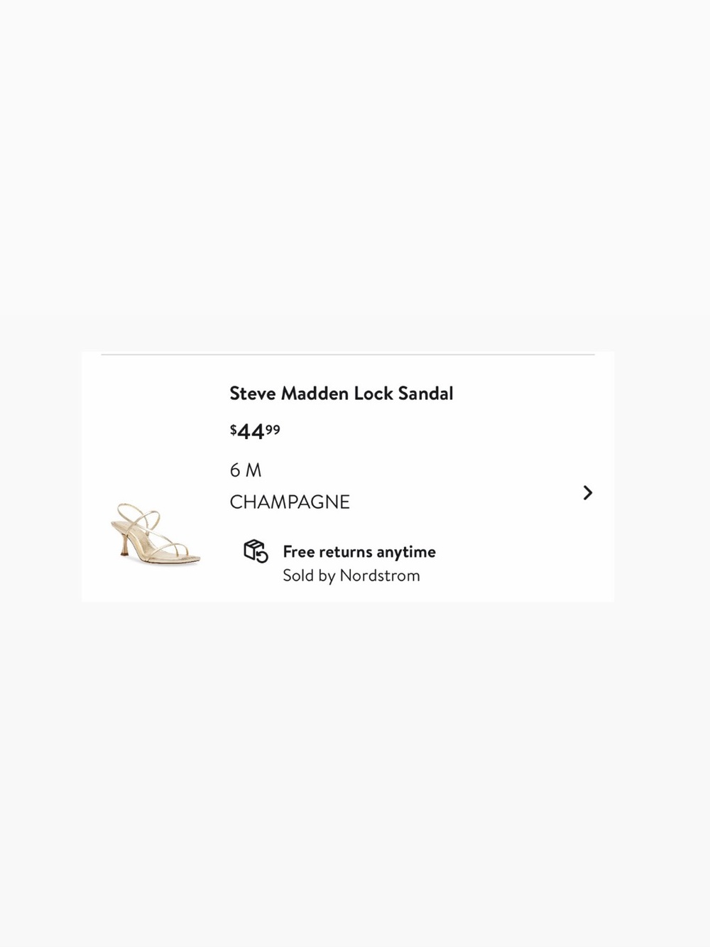 Steve Madden Lock Strappy Sandal in Champagne Gold